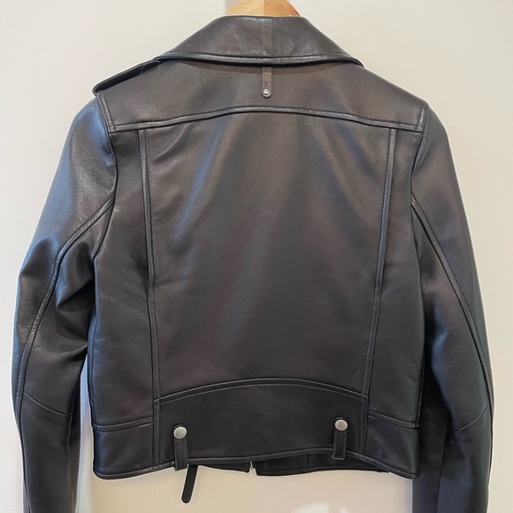 Women black leather Mackage jacket. - Picture 5 of 5